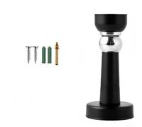 Fermaporta in acciaio inossidabile, forte supporto magnetico da parete per camera da letto d'hotel, fermaporta magnetico resistente per pavimento o parete (nero, 1,0 mm)