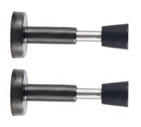 Fermaporta in acciaio inox, 103 mm, regolabile, autoadesivo, protezione da parete, per camera da letto e bagno (nero)