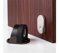 Fermaporta in acciaio inox con limitatore posteriore e base magnetica, con metodi di installazione senza punzonatura e punzonatura per una comoda installazione (argento)