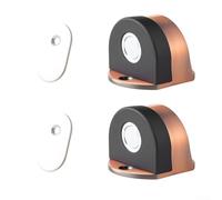 Fermaporta in acciaio inox con limitatore posteriore e base magnetica, con metodi di installazione senza punzonatura e punzonatura per una comoda installazione (bronzo rosso)