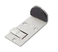 Fermaporta in acciaio inox con meccanismo a bottone, adatto per porte in vetro in luoghi commerciali e residenziali (5 cm a destra)