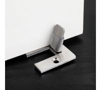Fermaporta in acciaio inox con meccanismo a pulsante per tenere le porte aperte e prevenire la parete per varie posizioni interne (8 cm a sinistra)