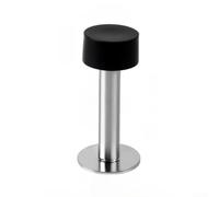Fermaporta in acciaio inox con paraurti in gomma anti collisione e base rinforzata per una lunga durata (100 mm argento spazzolato)