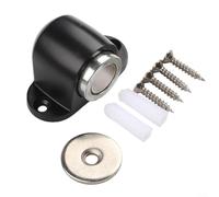 Fermaporta in acciaio inox con supporto magnetico, supporto a ventosa e vite di bloccaggio per fissaggio sicuro al pavimento e prevenzione del movimento della porta (nero)