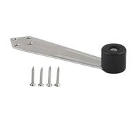 Fermaporta in acciaio inox, salva-parete, 90 gradi, per porte in legno e metallo, argento e nero (nero)