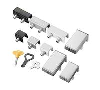 Fermaporta in alluminio per finestre, Finestra con binario scorrevole e serratura for porta in acciaio inossidabile chiave multicolore(White B)