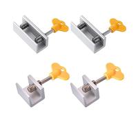 Fermaporta in alluminio per finestre, Limitatore for porta scorrevole con serratura a chiave for finestre in alluminio, senza trapano, confezione da 1 2 4 pezzi(16.5mm,2 pieces)