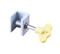 Fermaporta in alluminio per finestre, Serratura for porta scorrevole in lega di alluminio for sicurezza e animali domestici Argento 3x2,45 cm 2 pezzi(1pc)