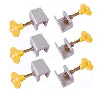 Fermaporta in alluminio per finestre, Serrature di sicurezza for porte e finestre scorrevoli da 4/6/8 pezzi 6x2.4x2.4 cm in lega alluminio con chiavi(8 Pcs)