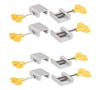 Fermaporta in alluminio per finestre, Serrature for porte e finestre scorrevoli in lega di alluminio da 4/6/8 pezzi con chiavi for binari 1,5-1,6 cm(8 Pcs)