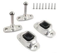 Fermaporta in alluminio robusto con tampone in gomma come fermaporta per camper, rimorchio, camion, campeggio, furgoni, colore argento, resistente alle intemperie, riduzione del rumore, facile