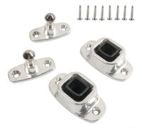 Fermaporta in alluminio robusto con tampone in gomma come fermaporta per camper, rimorchio, camion, camper, furgoni, colore argento, resistente alle intemperie, riduzione del rumore, facile montaggio