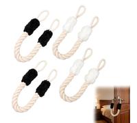 Fermaporta in cotone, 4 pezzi, fermaporta in cotone, 60 cm, protezione per porte, animali domestici e bambini (bianco/nero)