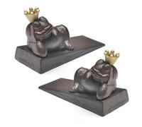 Fermaporta in ghisa, set di 2, fermaporta da pavimento per casa, ufficio e giardino, fattoria, resistente, fermaporta decorativo vintage con animali, confezione da 2 (motivo rana)