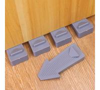 Fermaporta in gomma antiscivolo a forma di freccia, per camera da letto, studio, silenzioso, anti impatto, 9,6 x 4,5 x 2,3 cm (grigio), 2/4 pezzi
