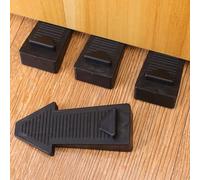 Fermaporta in gomma antiscivolo a forma di freccia, per camera da letto, studio, silenzioso, anti impatto, 9,6 x 4,5 x 2,3 cm (nero)