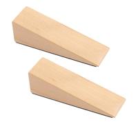 Fermaporta in Legno, 2 Pezzi, Cuneo per Porta in Legno Naturale, Grana Fine Luci