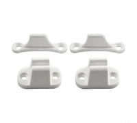 Fermaporta in nylon bianco, confezione da 2, per roulotte, camper, barca, fermaporta in plastica con distanza tra i fori di 30 mm e 45 mm, ammortizzante