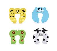 Fermaporta in schiuma per bambini con animali da 4 pezzi, fermaglio per dito con tappo per porta, tieni i bambini al sicuro
