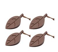 Fermaporta in silicone a forma di foglia, 4 pezzi, con chiusura a cuneo, protezione decorativa per le dita, per stanza, casa, ufficio, colore: marrone