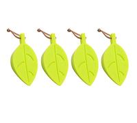 Fermaporta in silicone antiscivolo, 4 fermaporta flessibile a forma di foglia di cartone animato per casa e ufficio - verde