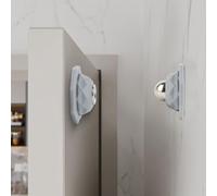 Fermaporta in silicone con forte aspirazione e base magnetica, 54 x 48 mm, design compatto salvaspazio, per porte interne, casa e ufficio