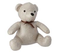 Fermaporta in stile country chic a forma di Orso eco-pelle idea regalo bianco