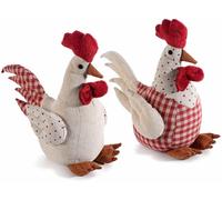 Fermaporta in Stoffa Imbottita a Forma di Gallina Decorazione Casa Set 2 Pezzi