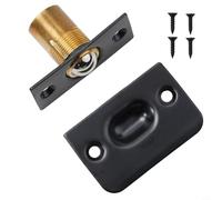 Fermaporta interno in ottone e acciaio inox con sfera caricata a molla e piastra di attacco per montaggio superiore ad incasso su porte non chiuse