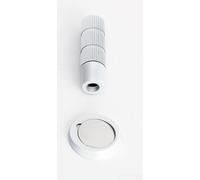 Fermaporta invisibile nascosto con forte magnete per resistenza al vento, base a basso profilo, doppia opzione di installazione, asta regolabile per vari spazi (bianco elegante)