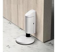 Fermaporta invisibile, supporto a ventosa senza punzonatura, per camera da letto e bagno, anti-collisione, silenzioso e antivento, colore bianco sporco, 78 x 27 mm, ideale per porte in legno.