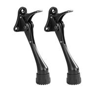 Fermaporta Kickdown da 12,7 cm, fermaporta per la parte inferiore della porta, in lega di alluminio, resistente, con punta in gomma e protezioni da parete, per porte larghe, nero