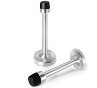 Fermaporta lungo, fermaporta, fermaporta da 15.2 cm, in acciaio inox spazzolato, protezione da parete per porta extra lunghi, confezione da 2 pezzi, colore: argento