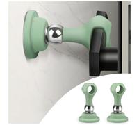 Fermaporta magnetici in silicone, magnete potente da 2 pezzi facile da installare, adattabile alla maniglia della porta, tampone silenzioso anticollisione, nessuna perforazione (Verde)