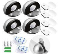 Fermaporta Magnetici ZUONAI 4 Pezzi Fermaporta a Magnete Adesivo Resistente in Acciaio Inossidabile Resistente, Nessuna Perforazione per Mantenere la Porta Aperta