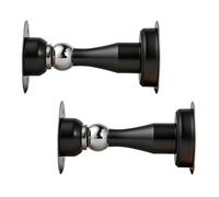 Fermaporta magnetico, 2 pezzi, in acciaio inox, per montaggio a parete e a pavimento, senza foratura, con forte adesivo e viti, robusto fermaporta per parte inferiore della porta, nero