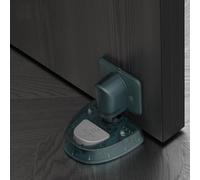 Fermaporta magnetico antivento per bagno, in ABS, anti-collisione, con design invisibile, 8 x 12,5 x 4 cm (verde/nero/marrone)