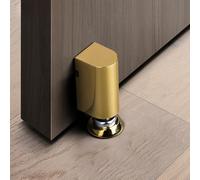 Fermaporta magnetico con elegante fattore di forma invisibile e struttura in lega di zinco, per montaggio a pavimento o a parete, senza viti o forature (oro)