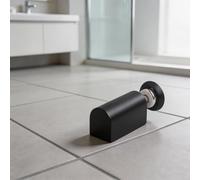 Fermaporta magnetico con elegante fattore di forma invisibile e struttura in lega di zinco, per montaggio a pavimento o a parete, senza viti o forature, colore nero