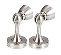 Fermaporta magnetico, confezione da 2, fermaporta magnetico, montaggio a pavimento, montaggio a parete, chiusura magnetica for mantenere le porte aperte(Brushed silver)