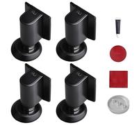 Fermaporta Magnetico Confezione da 4 - Fermaporta Invisibile Senza Foratura per Supporto Magnetico Forte sul Fondo con Cuscinetti Regolabili per Camera da Letto Bagno, Nero