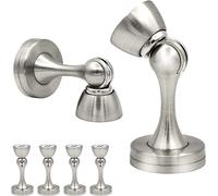 Fermaporta magnetico, confezione da 6 fermaporta in acciaio inox, spazzolato, resistente, morbido, protezione magnetica da parete, colore argento