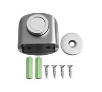 Fermaporta magnetico da parete in lega di zinco, con forte aspirazione, per camera da letto e bagno, argento spazzolato