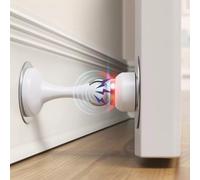 Fermaporta magnetico di alta qualità, resistente, per pareti e pavimenti, forte chiusura magnetica, montaggio adesivo, protezione da parete, fermaporta cromato (multicolore) (bianco)