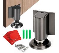 Fermaporta Magnetico, Ferma Porta Da Pavimento Regolabili In Metallo, Blocca Porta da Pavimento Regolabile Invisibile, Fermaporta da Muro con Adesivo 3m e Viti per Camera da Letto, Bagno, Ufficio