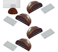 Fermaporta magnetico - Fermaporte da terra 4 pezzi - Fermoporta da pavimento adesivi - Blocca porta da pavimento dark brown - Paracolpi porta
