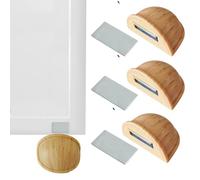 Fermaporta magnetico - Fermoporta da pavimento 4 pezzi - Fermaporte da terra adesivi - Blocca porta da pavimento marrone - Paracolpi porta (rovere chiao)