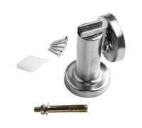 Fermaporta magnetico in acciaio inox con viti nascoste, supporto per montaggio a pavimento argento spazzolato per proteggere le pareti dai danni, facile da installare per uso domestico e ufficio