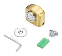 Fermaporta magnetico in lega di zinco, 4,3 x 3 x 3,6 cm, silenzioso, anti-collisione, con forte magnete, installazione nascosta, per camere da letto e bagni (colore dorato)