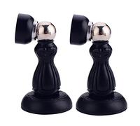 Fermaporta magnetico in metallo, fermaporta retrò, paraurti for porta a doppio scopo for pavimento e parete, nero || 2 pezzi(Noir)